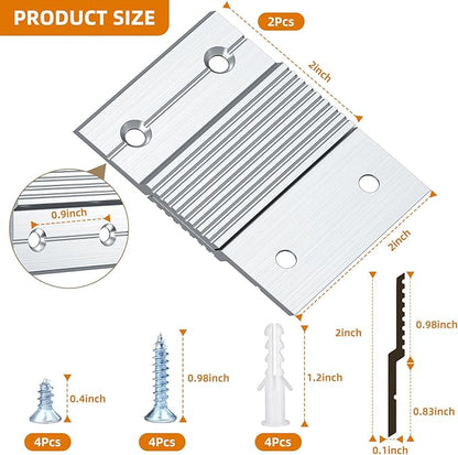 Apragaz French Cleat, Picture and Mirror Hanger with Hardware,Keep Level,30 lbs, Aluminum，2 Inch-2 Pairs