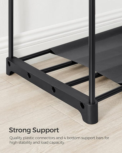 SONGMICS Portable Closet, Freestanding Closet Organizer, Clothes Rack with Shelves, Hanging Rods, Storage Organizer, for Cloakroom, Bedroom, 54.3 x 16.9 x 71.7 Inches, Black URYG025B02