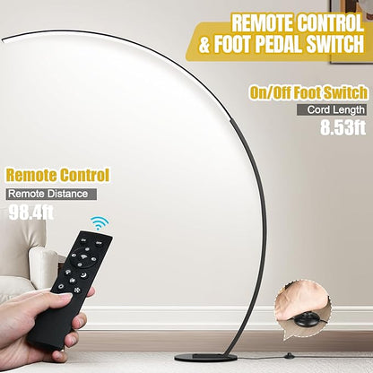 Dimmable LED Lamps for Living Room with 3 Color Temperatures, Ultra Bright 2000LM Arc Floor Lamps, Modern Standing Tall Lamp with Remote Control Reading Floor Lamp for Bedroom Office Classroom
