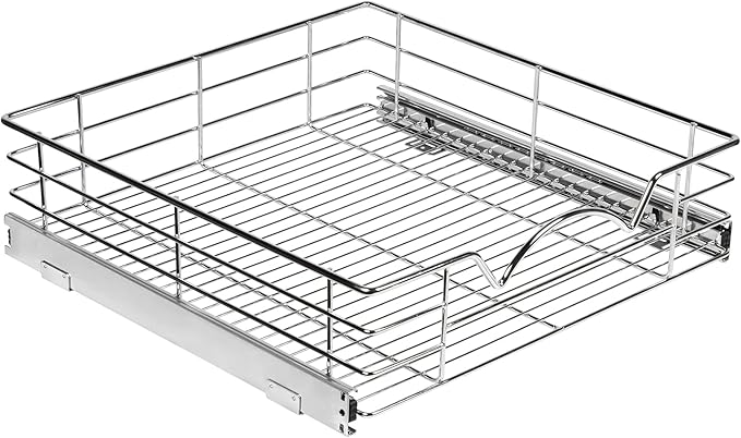 HOLDN’ STORAGE Pull Out Cabinet Organizer, Slide Out Drawer for Kitchen Cabinets & Pantry, Roll Out Shelf for Pots, Pans & Under Sink Storage, Heavy-Duty Full-Extension, 26"W x 21"D x 5"H