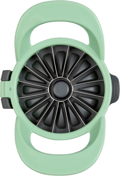 PrepWorks by Progressive Dishwasher Safe 16-Slice Thin Apple Slicer and Corer with Attached Safety Cover (Pistachio)