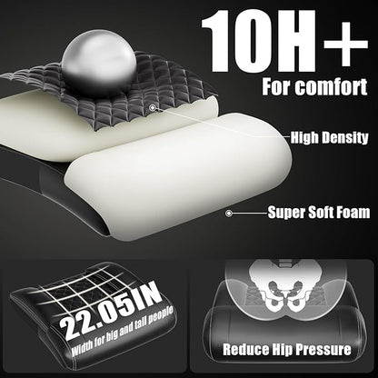 Executive Big and Tall Office Chair with 7.83Hz Schumann Resonance Sleep Aid & Heating Stress Relief Heavy Duty Metal Base Desk Chair, Silent Rubber Wheels, Thick and Wide Cushion, Black