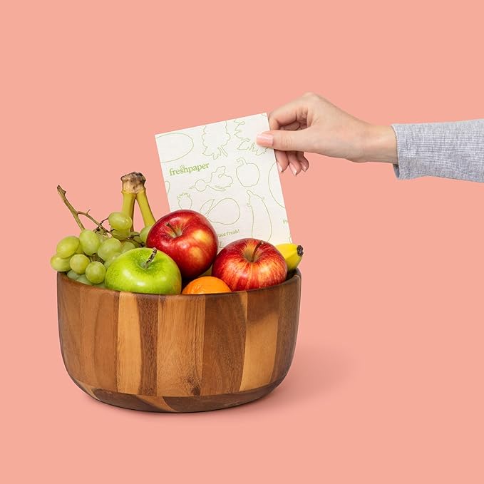 FRESHPAPER Keeps Fruits & Vegetables Fresh for 2-4x Longer, 24 Reusable Food Saver Sheets for Produce (3 Packs), Made in the USA