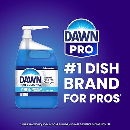 Dawn PRO Heavy Duty Manual Pot and Pan Detergent, Dish Soap Liquid for Dishwashing by Hand, Bulk Concentrate for Commercial Use, 1 gal (Case of 4)