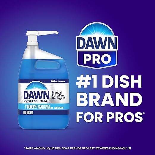 Dawn PRO Heavy Duty Manual Pot and Pan Detergent, Dish Soap Liquid for Dishwashing by Hand, Bulk Concentrate for Commercial Use, 1 gal (Case of 2)