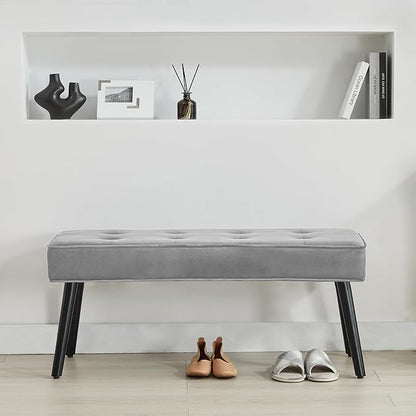 40'' Upholstered Bench, Entryway Ottoman with Wooden Legs for Living Room, End of Bed Bench
