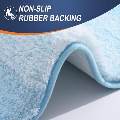 OLANLY Small Bathroom Rugs Mat 24x16, Extra Soft Absorbent Microfiber Bath Rugs, Rubber Backing, Quick Dry, Machine Washable Bath Mats for Bathroom, Tub and Shower, Home Decor Accessories, Sky Blue