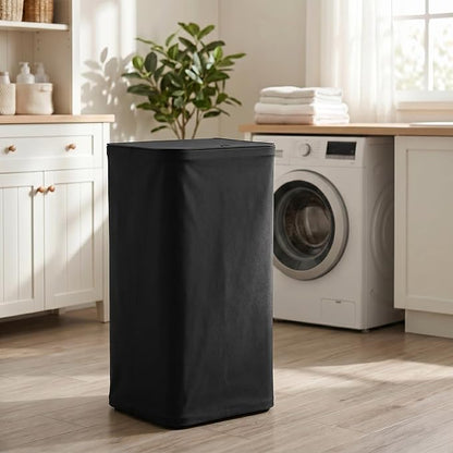 DOKEHOM 100L Laundry Hamper with Lid, Large Collapsible Laundry Basket with Removable Mesh Liner Bag, Collapsible Clothes Sorter for Bedroom, Bathroom, College Dorm, Black