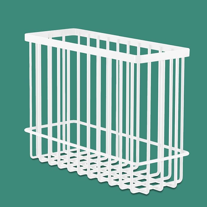 3 Pack Cabinet Door Organizer, Foil and Plastic Wrap Organizer, Wall Mounted Kitchen Organizers and Storage Wire Basket, Pantry Door Storage Kitchen Wrap, White