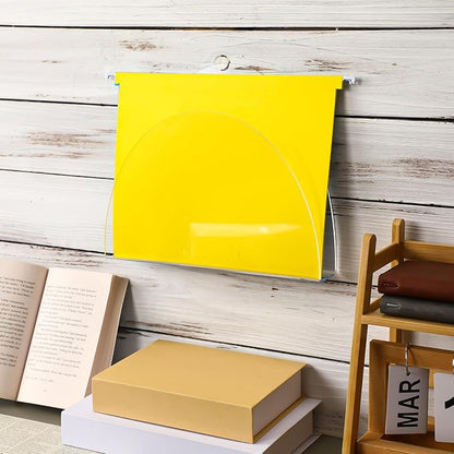 2 Pcs 12 Inch Acrylic Wall File Holder Tablet or Patient Chart Holder with Open Sides Medical Files Hanging Organizer for Wall Anchor Hardware for School Office Home(Arched Style)