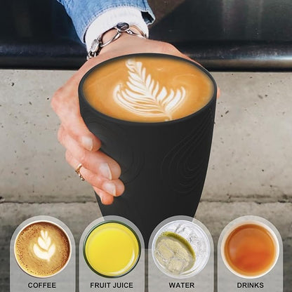 Wrova Wheat Straw Cups 6 PCS Good Alternative to Plastic Reusable Cups 12 oz Unbreakable Drinking Cup Reusable Dishwasher Safe Water Plastic Glasses Black