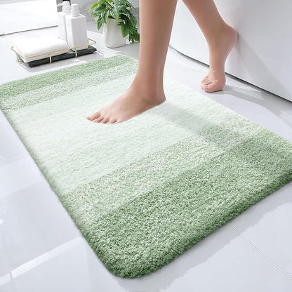 OLANLY Small Bathroom Rugs Mat 24x16, Extra Soft Absorbent Microfiber Bath Rugs, Rubber Backing, Quick Dry, Washable Bath Mats for Bathroom Floor, Tub and Shower, Home Decor Accessories, Sage Green