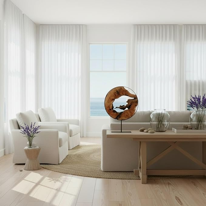 WELLAND Cedar Wood Sculpture, Natural Tabletop Decor Accent | Handcrafted Design, Unique Wood Grain, Organic Shape, One-of-a-Kind Character, Statement Piece