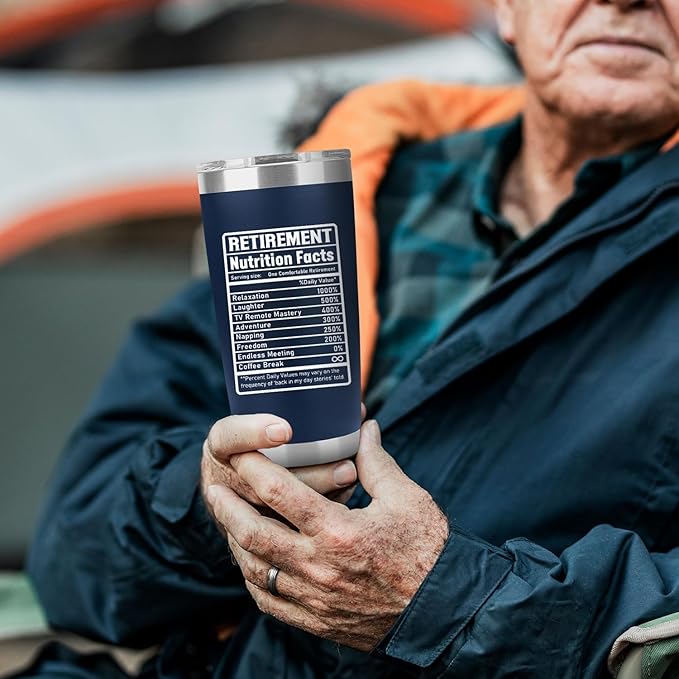 Retirement Gifts for Men 2026 - Retired Not My Problem Anymore - Funny Retired Tumbler for Men, Him, Father, Husband, Coworkers - Happy Retirement Gifts, Navy Tumbler 20 Oz