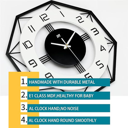 Large Wall Clocks for Living Room Decor Modern Silent Wall Clock for Home House Kitchen Bedroom Decorative Big Wall Clock Non Ticking Battery Operated Quartz for Bathroom Outdoor Indoor 17 in
