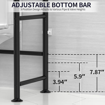 3-Tier Over The Toilet Storage, Freestanding Metal Bathroom Shelves, Space Saver Above The Over Toilet Storage Shelf for Bathroom (Black)
