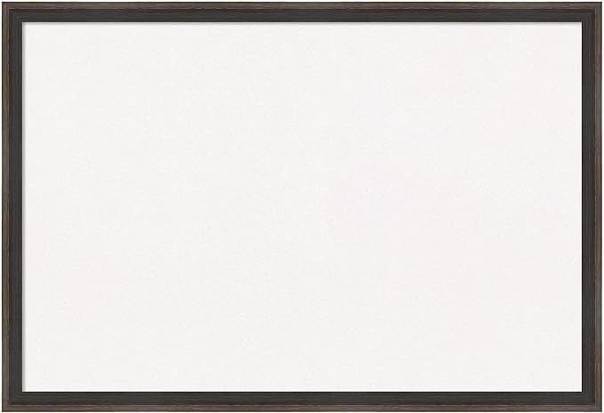 Amanti Art White Cork Board for Wall, 17x25 Vision Board with Brown Wood Frame, Medium Corkboard Office Decor for Home Organization, Casual Corkboard Pinboard to display items for home organization