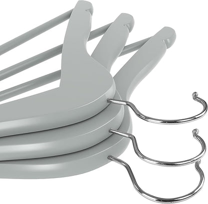 Utopia Home Premium Wooden Hangers 10 Pack - Durable & Slim Coat Hanger - Suit Hangers with 360-Degree Rotatable Hook - Wood Hangers with Shoulder Grooves (Grey Color)