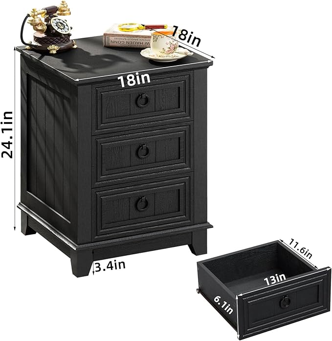 Farmhouse Coffee Table Set of 3, Furniture Set, Coffee Table with Hidden Storage Organizer and Nightsand 3-Piece Set, Large Country Natural Center Table Set for Living Room,Office, Home