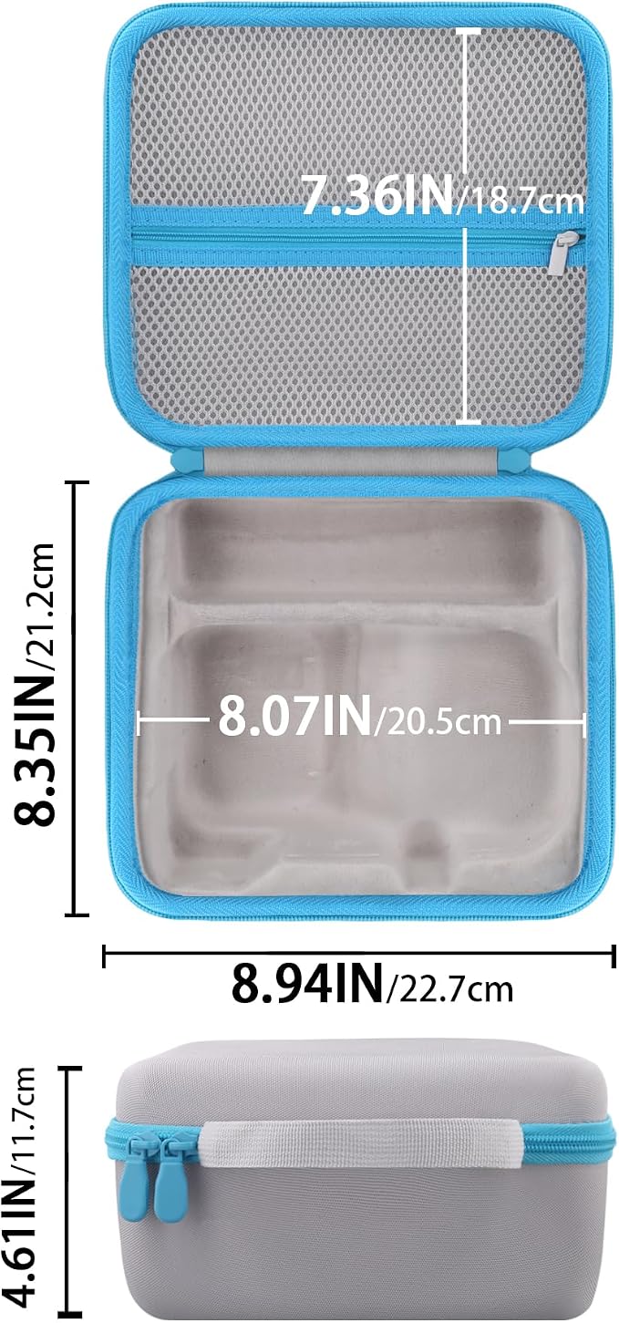 Label Printer Case Compatible with Brother P-Touch PT-N10 Personal Handheld Label Maker(Gray Case,Blue Zipper)