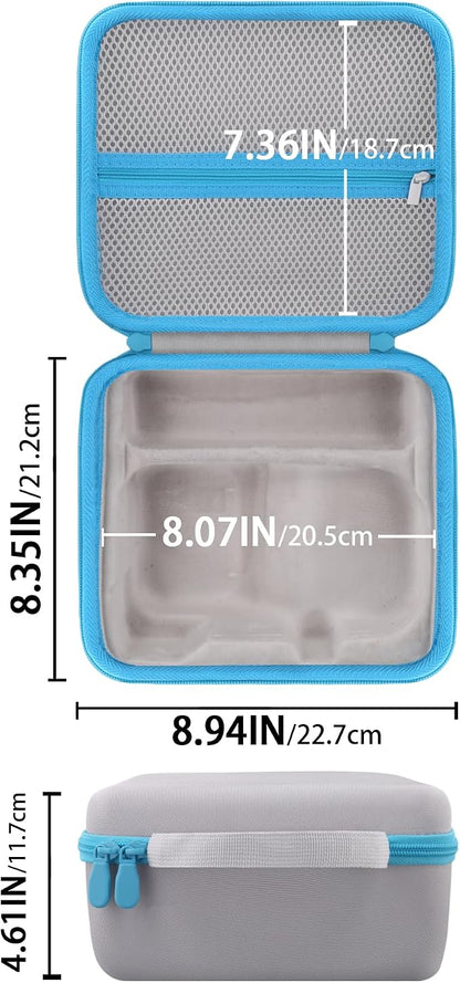 Label Printer Case Compatible with Brother P-Touch PT-N10 Personal Handheld Label Maker(Gray Case,Blue Zipper)