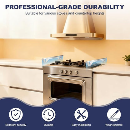 Upgrade 316 Stainless Steel Stove Gap Covers (2 Pack, 23.4”, Silver), Heat-Resistant Stove Gap Filler for Kitchen Counter and Stovetop, Range Trim Kit Oven Gap Guard Between Stove and Counter