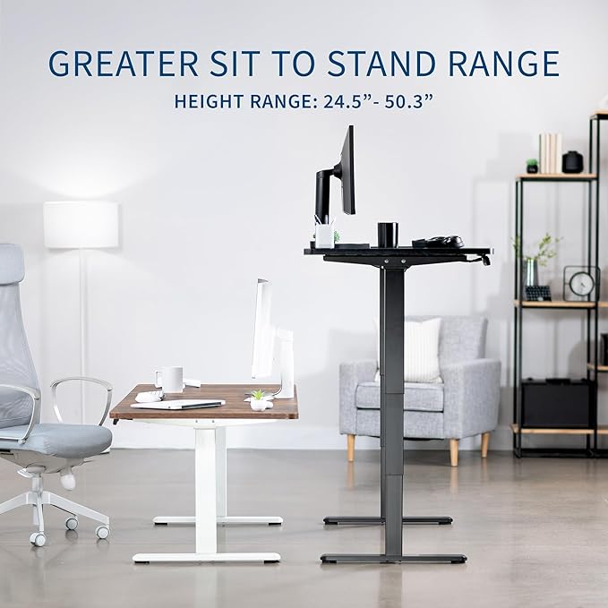 VIVO Electric 55 x 28 in Dual Motor Sit Stand Desk, Memory Height Adjustment, 2B Series, Reclaimed Wood Top White Frame, DESK-KIT-2W55P