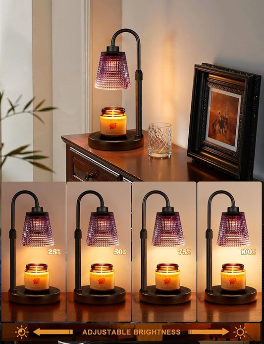 Innqoo Purple Candle Warmer Lamp with Timer, Dimmable Candle Warmer for Home Decor, Height Adjustable Candle Lamp for Jar Candles, Birthday Gifts for Women Mom, House Warming Gifts New Home