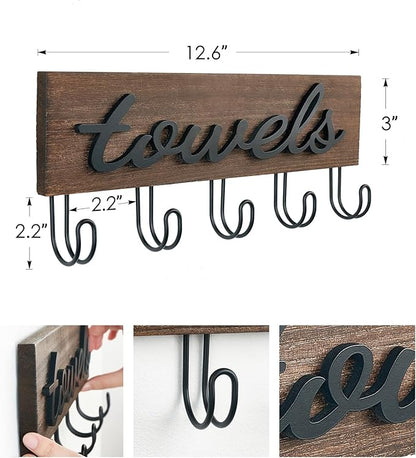 Mkono Key Holder for Wall Decorative with 7 Hooks, Wall Mounted Keys Hanger Organizer Rustic Wood Hanging Key Hooks Home Decor Farmhouse Entryway, Hallway, Office