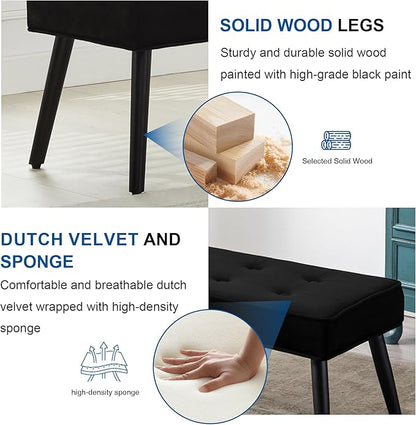 40'' Upholstered Bench, Entryway Ottoman with Wooden Legs for Living Room, End of Bed Bench