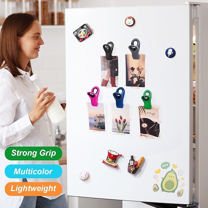Jetmore 12 Pack Chip Clips, Bag Clips, Office Paper Clamps, Binder Clips, Food Clip Heavy Duty, Magnetic Clip for Food Storage, Snack, Fridge, Kitchen