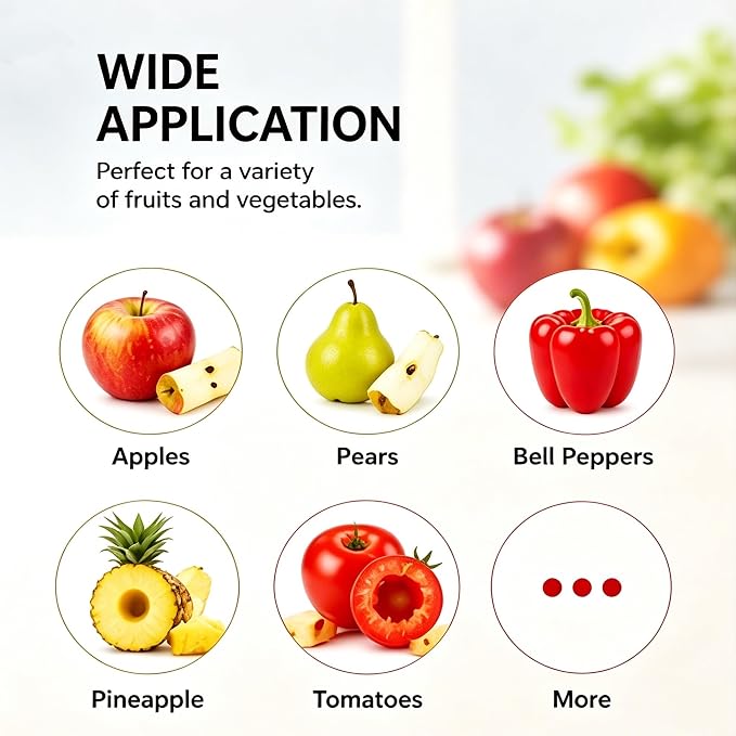 Apple Corer, Apple Corer Tool, Apple Core Removal is easy to use and clean, with sharp stainless steel serrations for quick core removal.