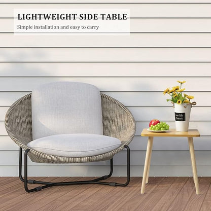 FORAOFUR Side Table, Modern Small End Table, Wood Nightstand for Living Room, Bedroom and Balcony, Rectangular Accent Table Home Decor, Easy Assembly, Natural