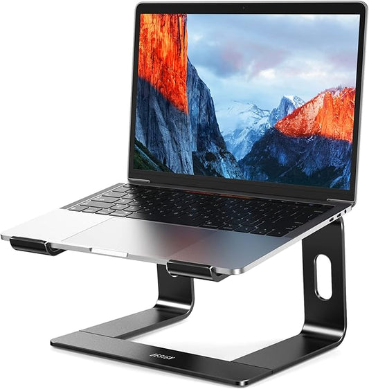 BESIGN LS03 Aluminum Laptop Stand, Ergonomic Detachable Computer Stand, Notebook Riser, Laptop Mount Compatible with Air, Pro, Dell, HP, Lenovo More 10-15.6" Laptops, Black