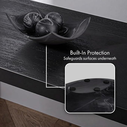 Creative Scents Black Marble Look Decorative Bowl, Coffee Table Decor for Living/Dining Room, Modern Black Catch-All Key Dish Decorations for Entryway, Black Decor - Fruit Bowl for Kitchen Counter