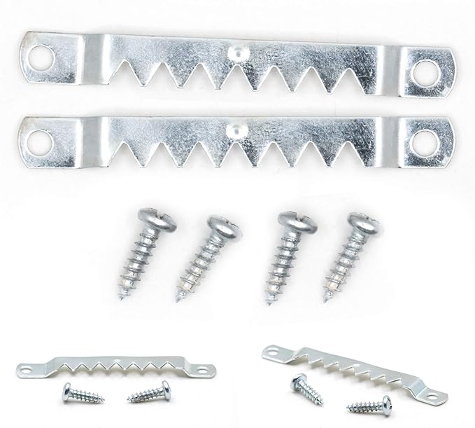 PHS Large Sawtooth Picture Hangers for Frames - 100 Pack Frame Hanging Hardware with Screws - Supports up to 10 lbs - Canvas Hangers for Walls - Picture Frame Hanger for Hanging Artwork