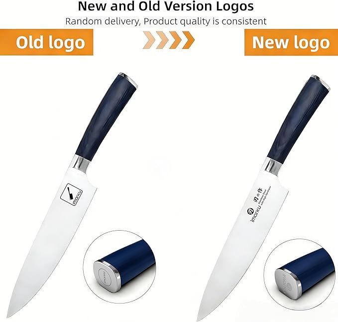 imarku Chef Knife - 8 Inch Pro Kitchen Knife, High Carbon Stainless Steel Japanese Knife, Chef's Knives with Ergonomic Handle, Ultra Sharp Knife, Gifts for Men and women,Blue Handle Gyutou Knives
