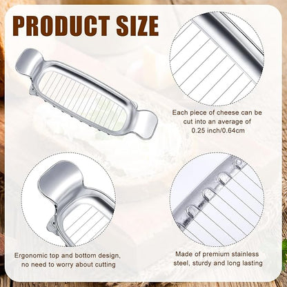 Stainless Steel Cheese Cutter and Butter Slicer - Multifunctional Kitchen Food Tool for Block Cheeses and Butter