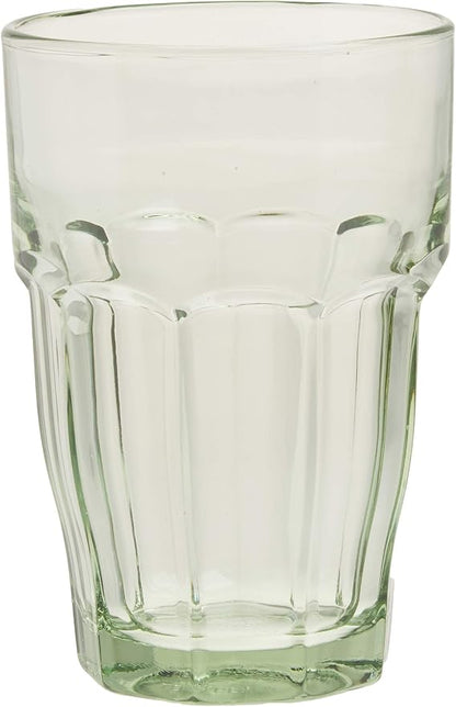 Bormioli Rocco Rock Bar 12.5 oz. Long Drink Stackable Tempered Beverage Glasses for Cold Drinks, Water, and Cocktails, Set of 6, Mint Green