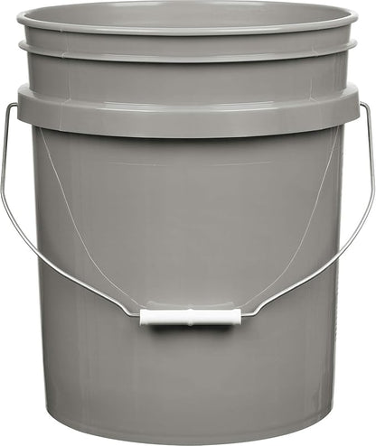 House Naturals 5 galon Food Grade Plastic Bucket Pail Container- 3 Color Air Tight Screw On Lid (Pack of 3)