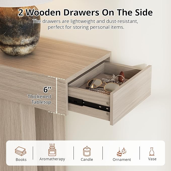 63 Inches Long Console Table for Entryway with Drawers, Wooden Sofa Table Behind Couch, Entry Table for Living Room, Foyer, Hallway, Grey