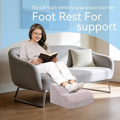 Foot Rest for Under Desk at Work.Multifunctional 3-Tier Foot Stool,with Washable Footrest.for Under Desk,Office Chair Gaming Chair & Sofa,Leg Elevation Pillow,Supports Posture-Light Grey