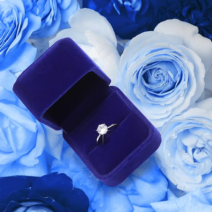BBTO 36 Pieces Velvet Ring Box Bulk for Wedding Ceremony Engagement Ring Box Gift Wedding for Proposal Jewelry Display Case for Birthday Anniversary(Royal Blue)