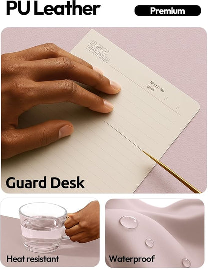 YSAGi Leather Desk Pad Protector, Office Desk Mat, Large Mouse Pad, Non-Slip PU Leather Desk Blotter, Laptop Desk Pad, Waterproof Desk Writing Pad for Office and Home(Grayish Lavender, 47.2" x 23.6")