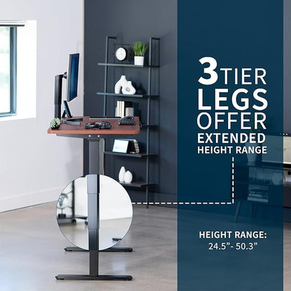 VIVO Electric 55 x 28 in Dual Motor Sit Stand Desk, Memory Height Adjustment, 2B Series, Dark Walnut Top Black Frame, DESK-KIT-2B55D