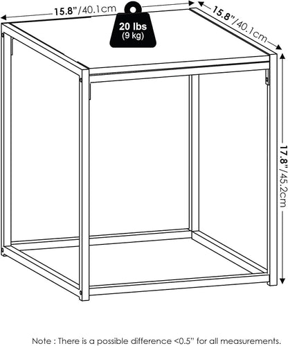 Furinno CAMNUS Coffee Table, Metal Frame Modern Center Table and Side Tables Set, Toolless Side Table Sets, for Living Room, Bedroom, Home Office, Solid White