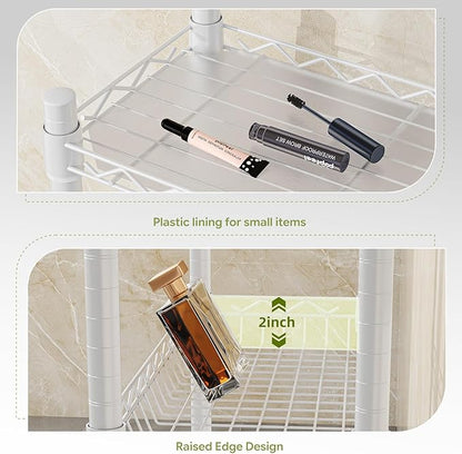 Simple Trending 4 Tier Over The Toilet Storage Rack, Bathroom Organizers and Storage Over Toilet with Adjustable Shelf and Basket, White