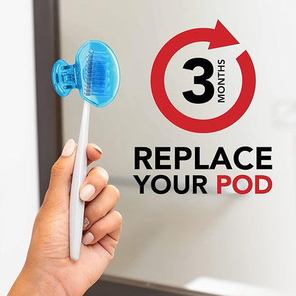 Steripod Clip-On Toothbrush Protector,Green and Blue,2 Count (Pack of 12)