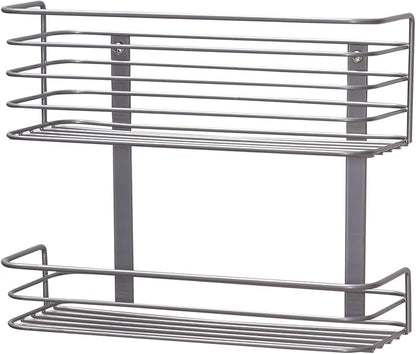 Household Essentials 1228-1 Double Basket Door Mount Cabinet Organizer | Mounts to Solid Cabinet Doors or Wall