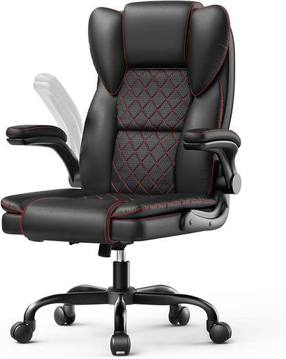 Big and Tall Office Chair Executive Chairs with Adjustable Armrests and Lumbar Support Ergonomic High Back Gaming Chair Computer Chair (Black, Oversized)